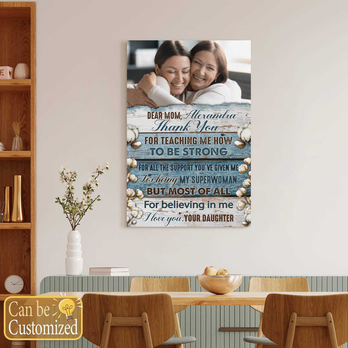 Gifts For Mom Personalized Canvas Dear Mom Thank You For Teaching Me