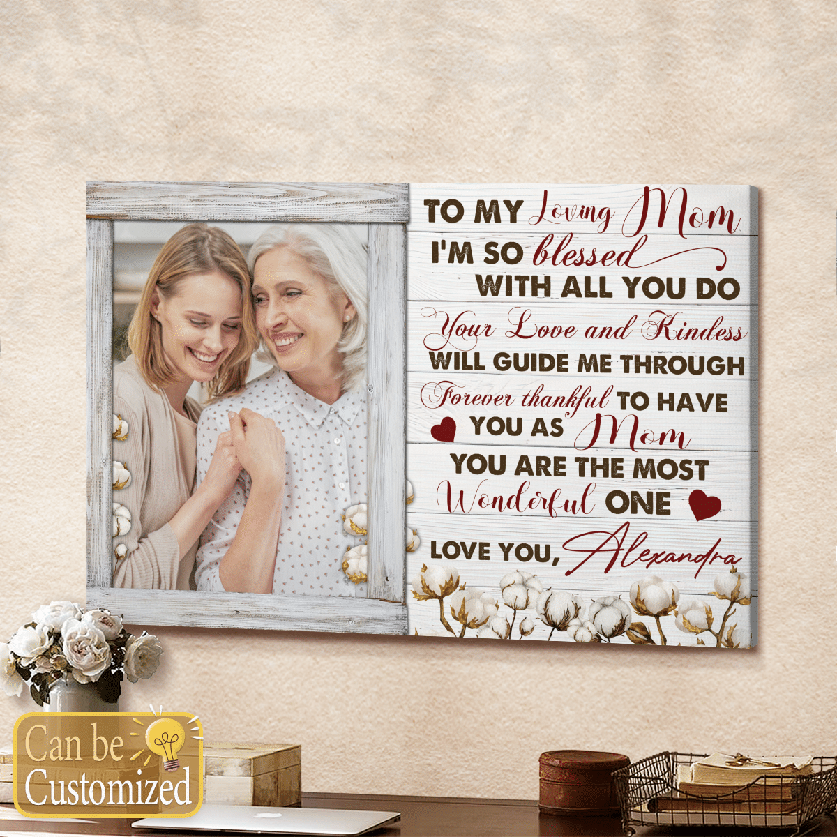 To My Loving Mom Personalized Canvas Gifts For Mom