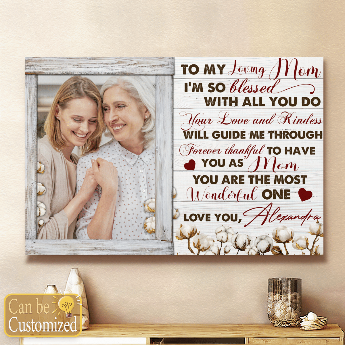 To My Loving Mom Personalized Canvas Gifts For Mom