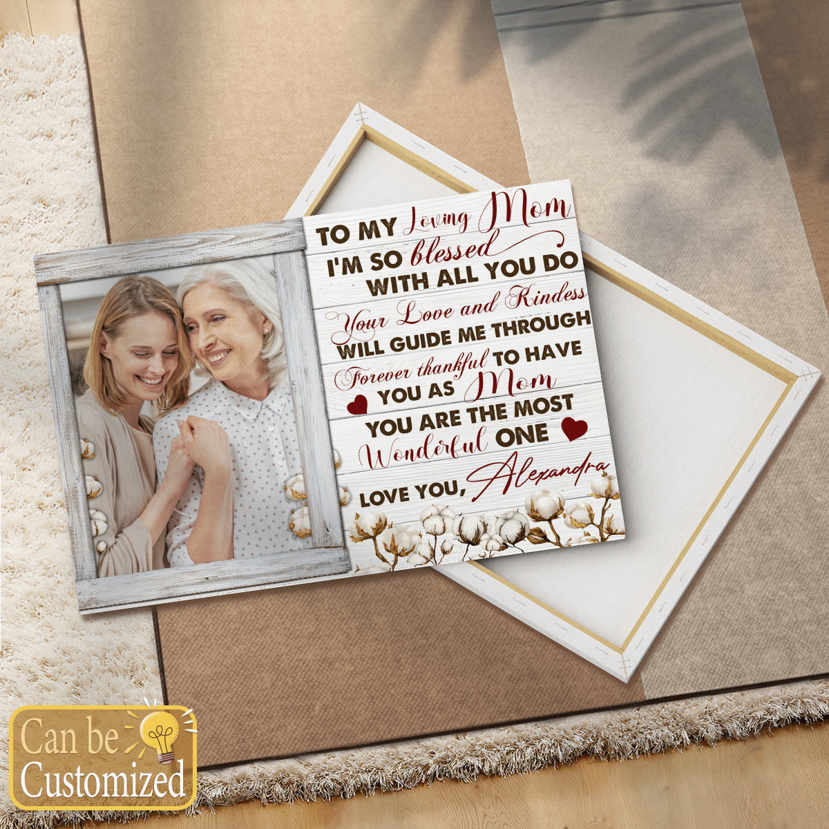 To My Loving Mom Personalized Canvas Gifts For Mom
