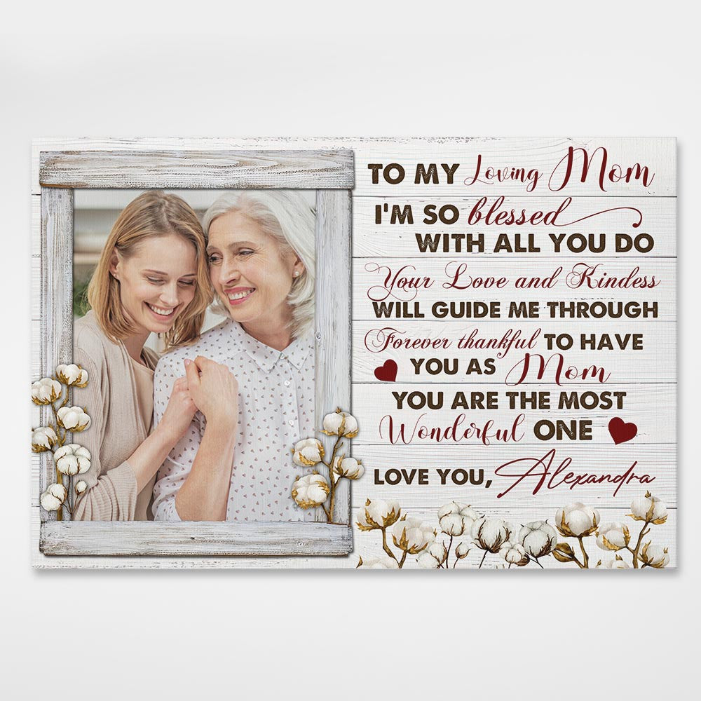 To My Loving Mom Personalized Canvas Gifts For Mom