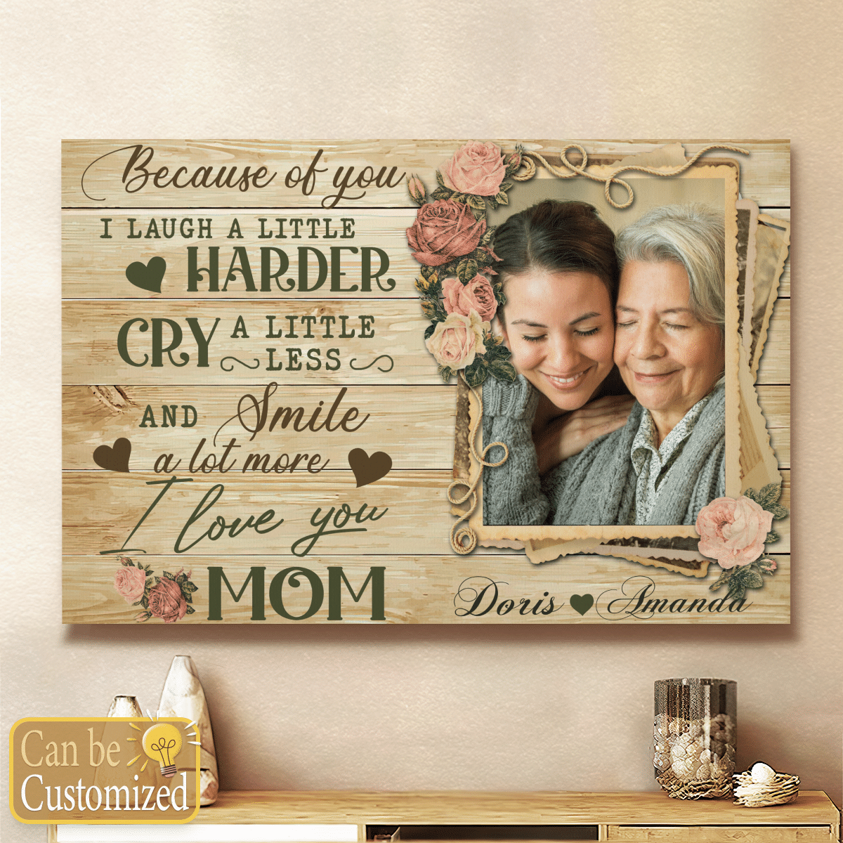 I Love You Mom Canvas Gifts For Mom From Daughter