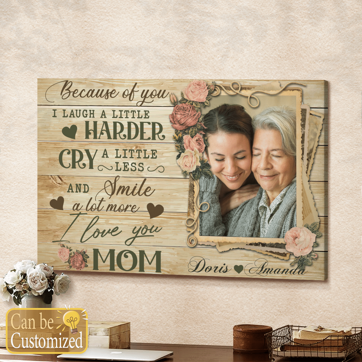 I Love You Mom Canvas Gifts For Mom From Daughter