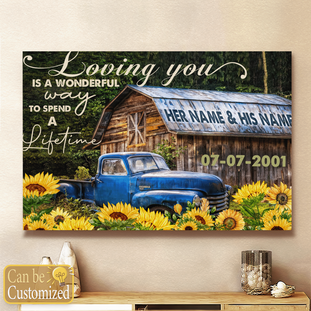 Personalized Canvas Wedding Anniversary Gifts Loving You Is A Wonderful Way To Spend A Lifetime