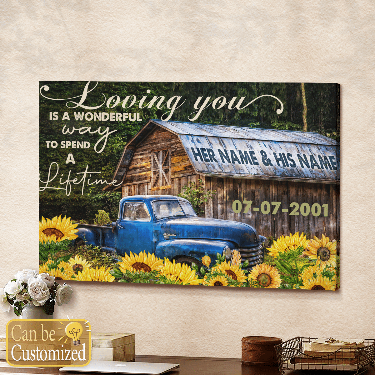 Personalized Canvas Wedding Anniversary Gifts Loving You Is A Wonderful Way To Spend A Lifetime