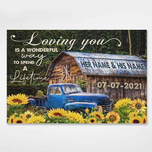 Personalized Canvas Wedding Anniversary Gifts Loving You Is A Wonderful Way To Spend A Lifetime