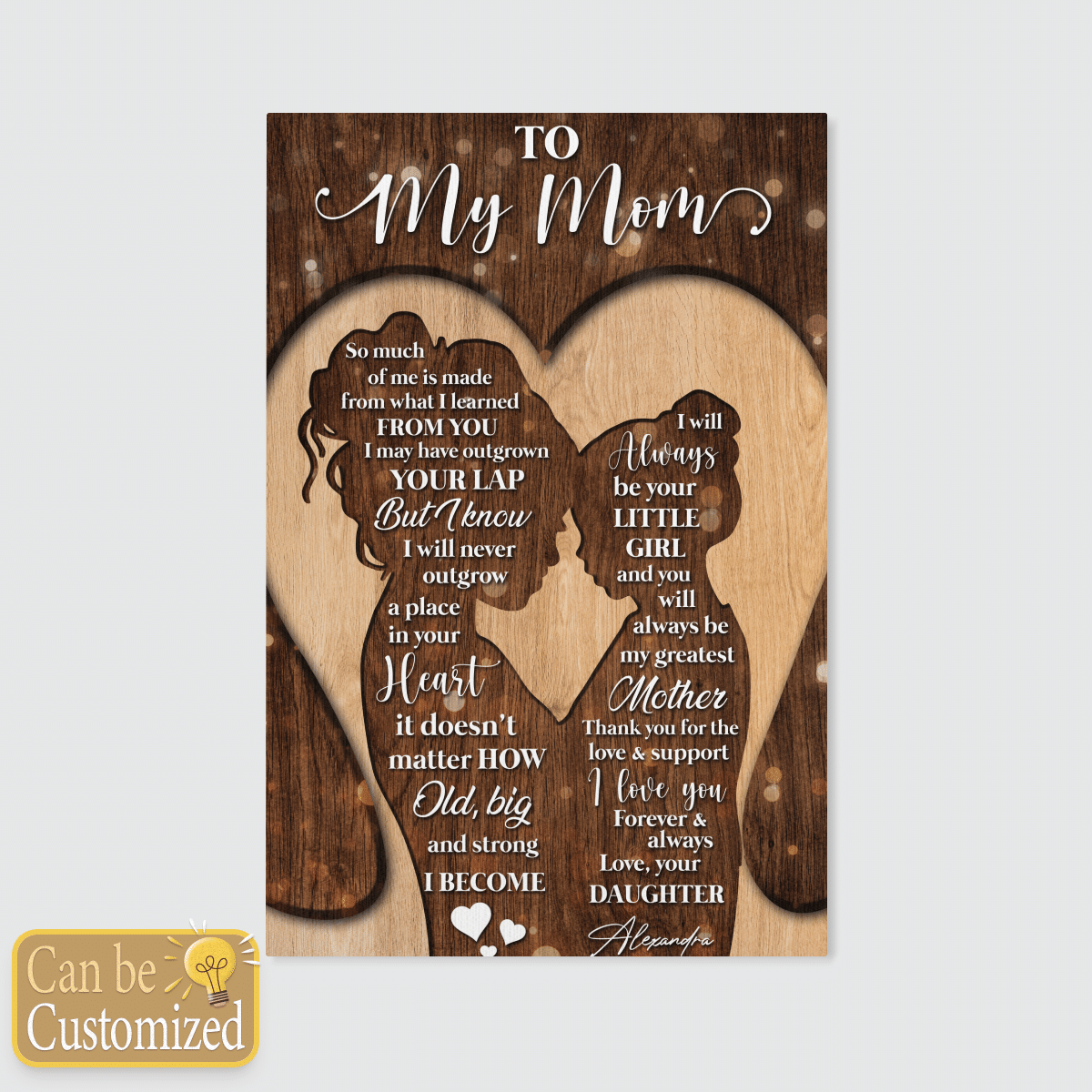 To My Mom From Daughter Canvas Gifts For Mom