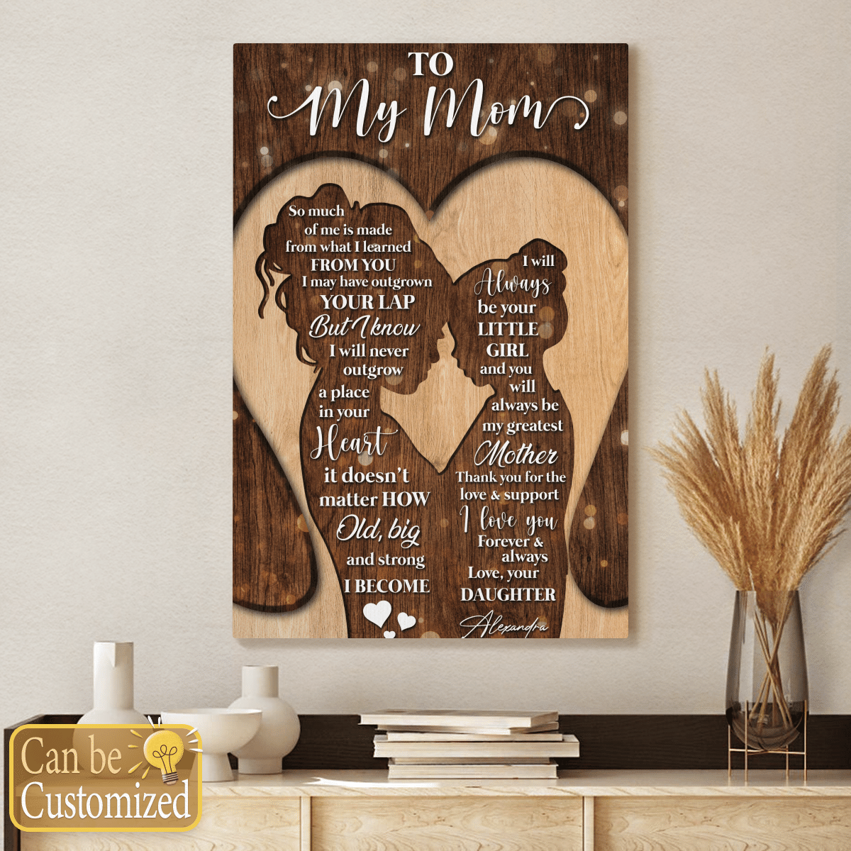 To My Mom From Daughter Canvas Gifts For Mom