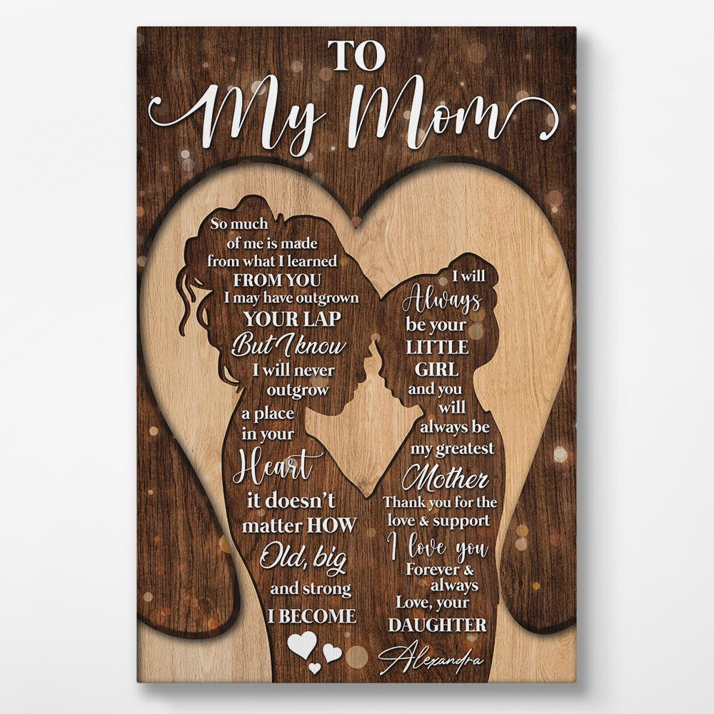 To My Mom From Daughter Canvas Gifts For Mom