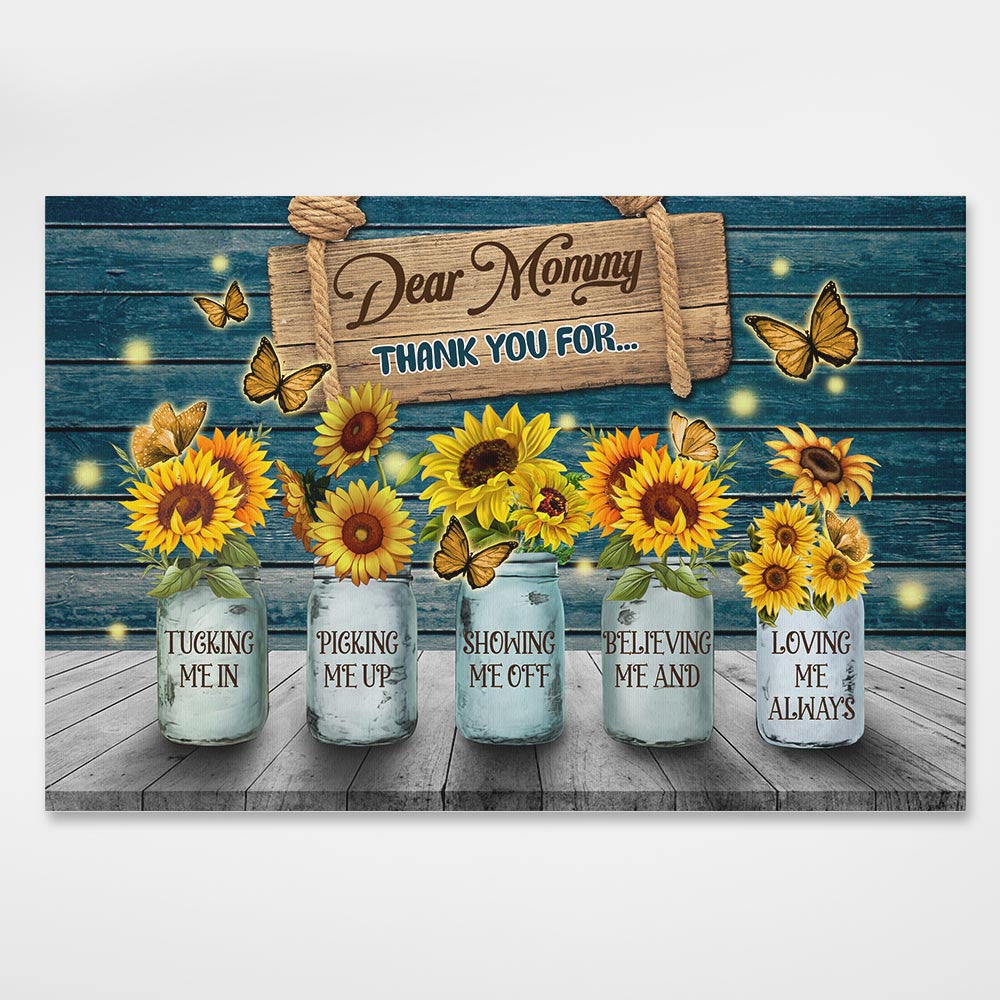 Dear Mommy Thank You For Personalized Canvas Gifts For Mom Gifts For Grandma