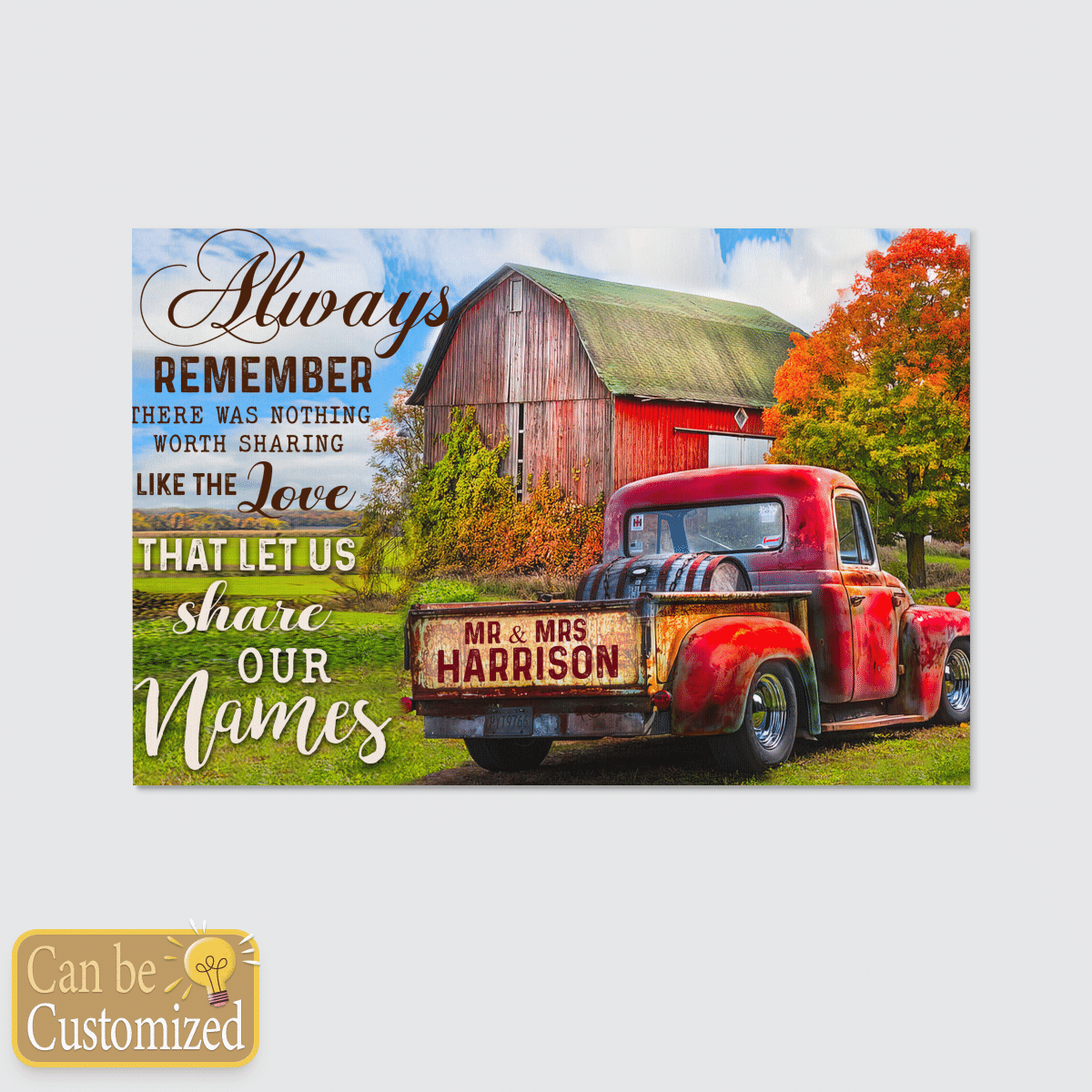 Love That Lets Us Share Our Name Personalized Canvas Wedding Anniversary Gifts