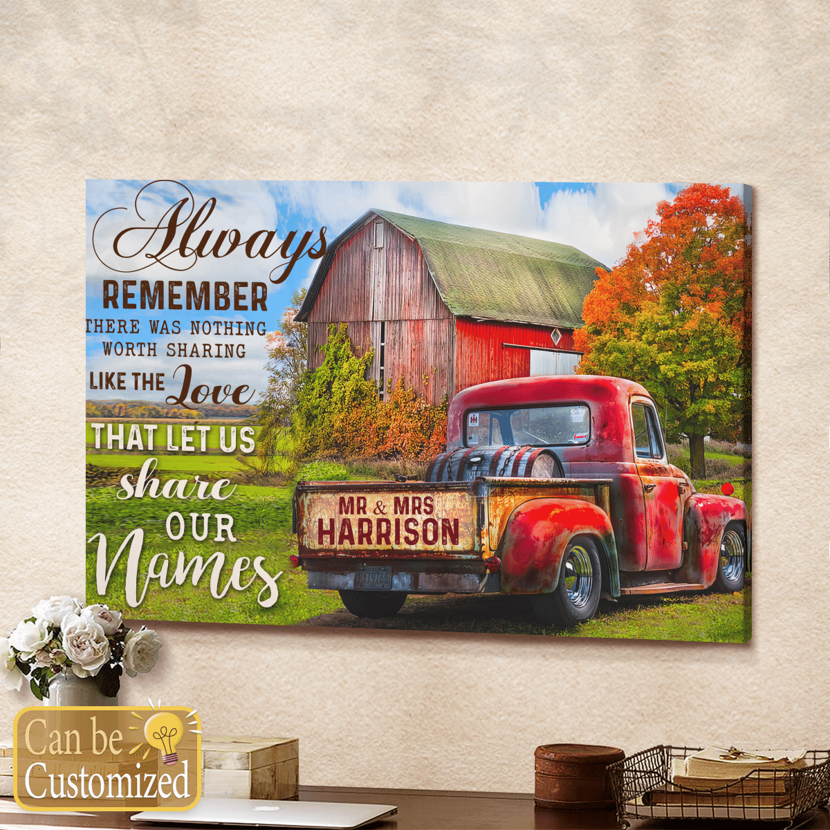 Love That Lets Us Share Our Name Personalized Canvas Wedding Anniversary Gifts