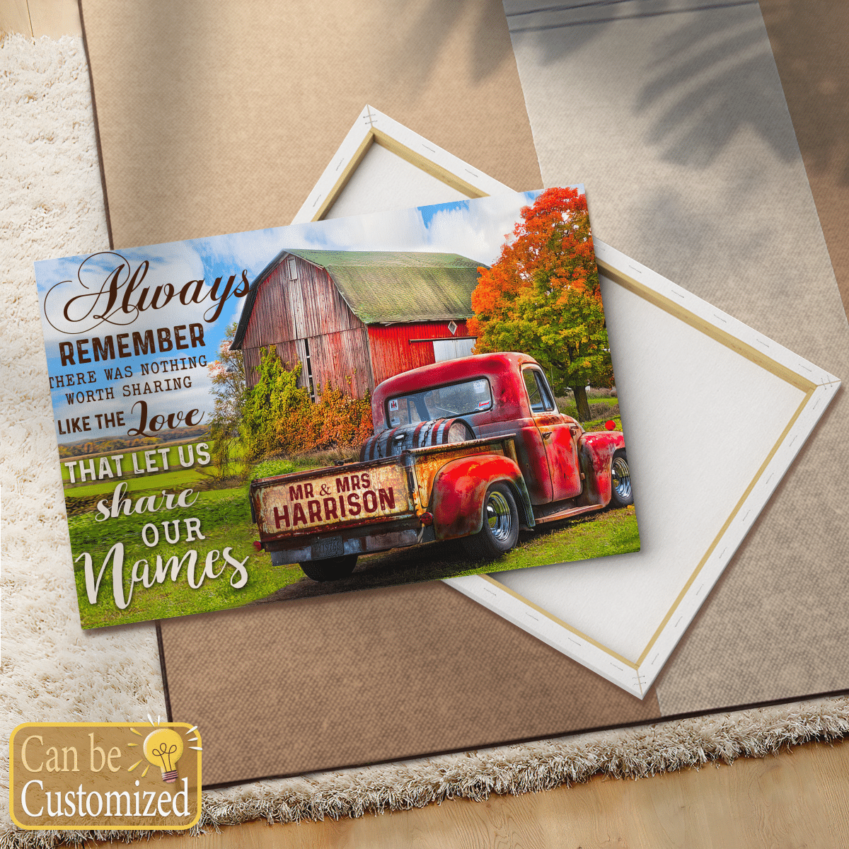 Love That Lets Us Share Our Name Personalized Canvas Wedding Anniversary Gifts