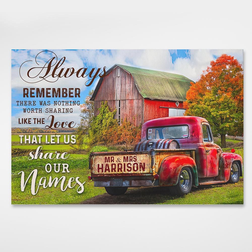 Love That Lets Us Share Our Name Personalized Canvas Wedding Anniversary Gifts