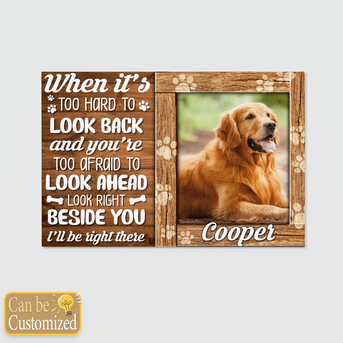 Dog Paw Personalized Pet Canvas Gifts For Dog Owners