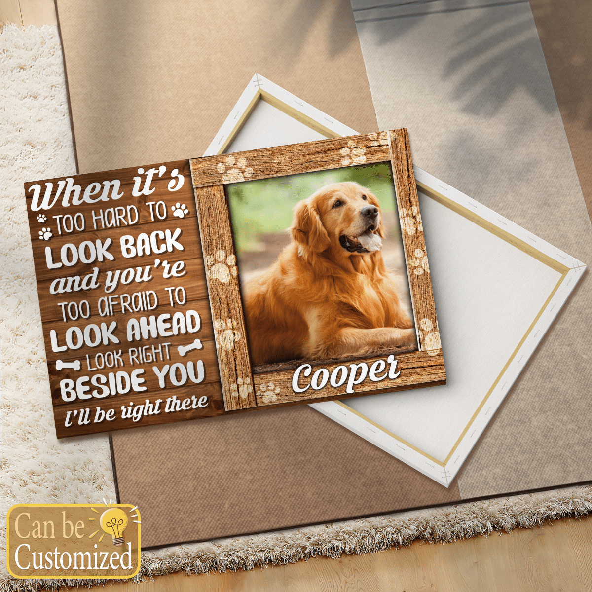 Dog Paw Personalized Pet Canvas Gifts For Dog Owners