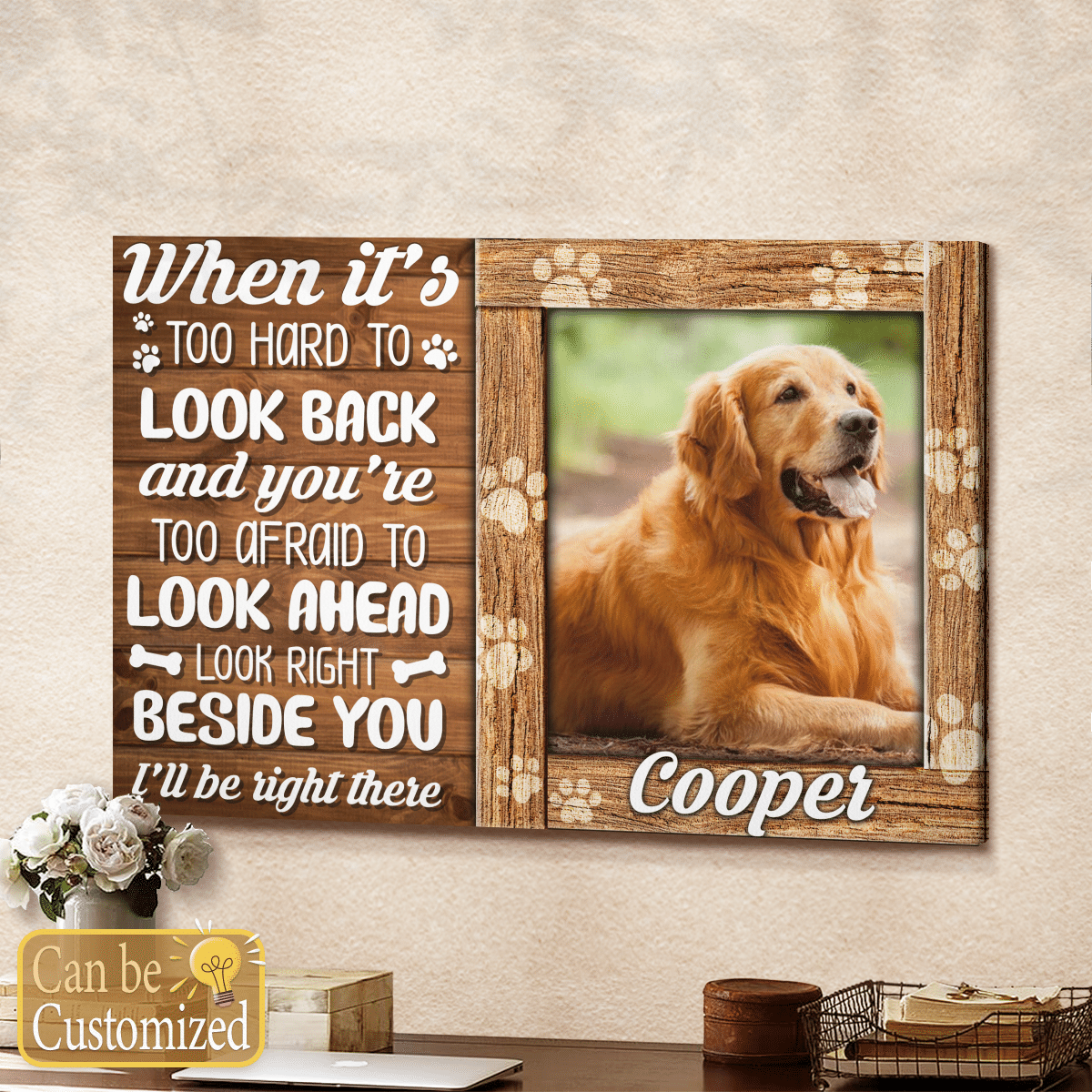 Dog Paw Personalized Pet Canvas Gifts For Dog Owners