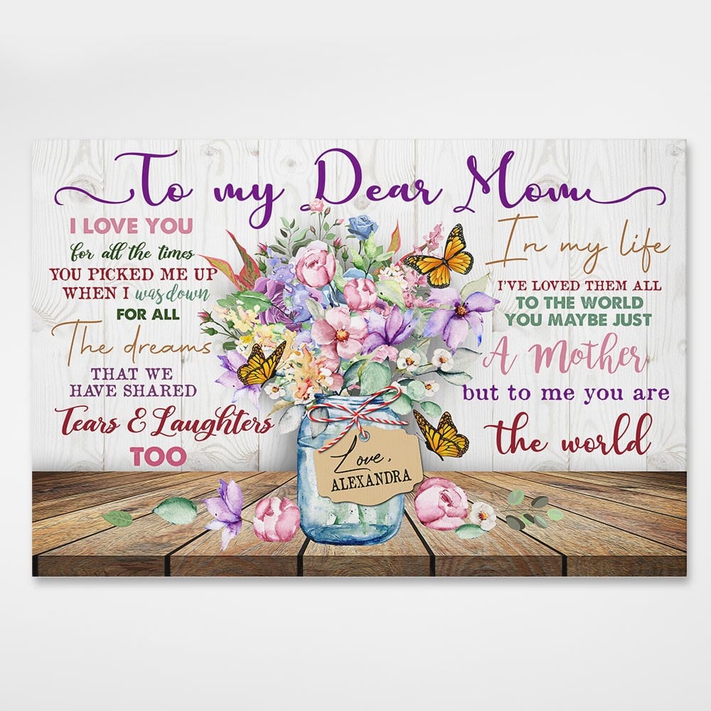 Mother's Day Gifts Personalized Canvas You Are The World