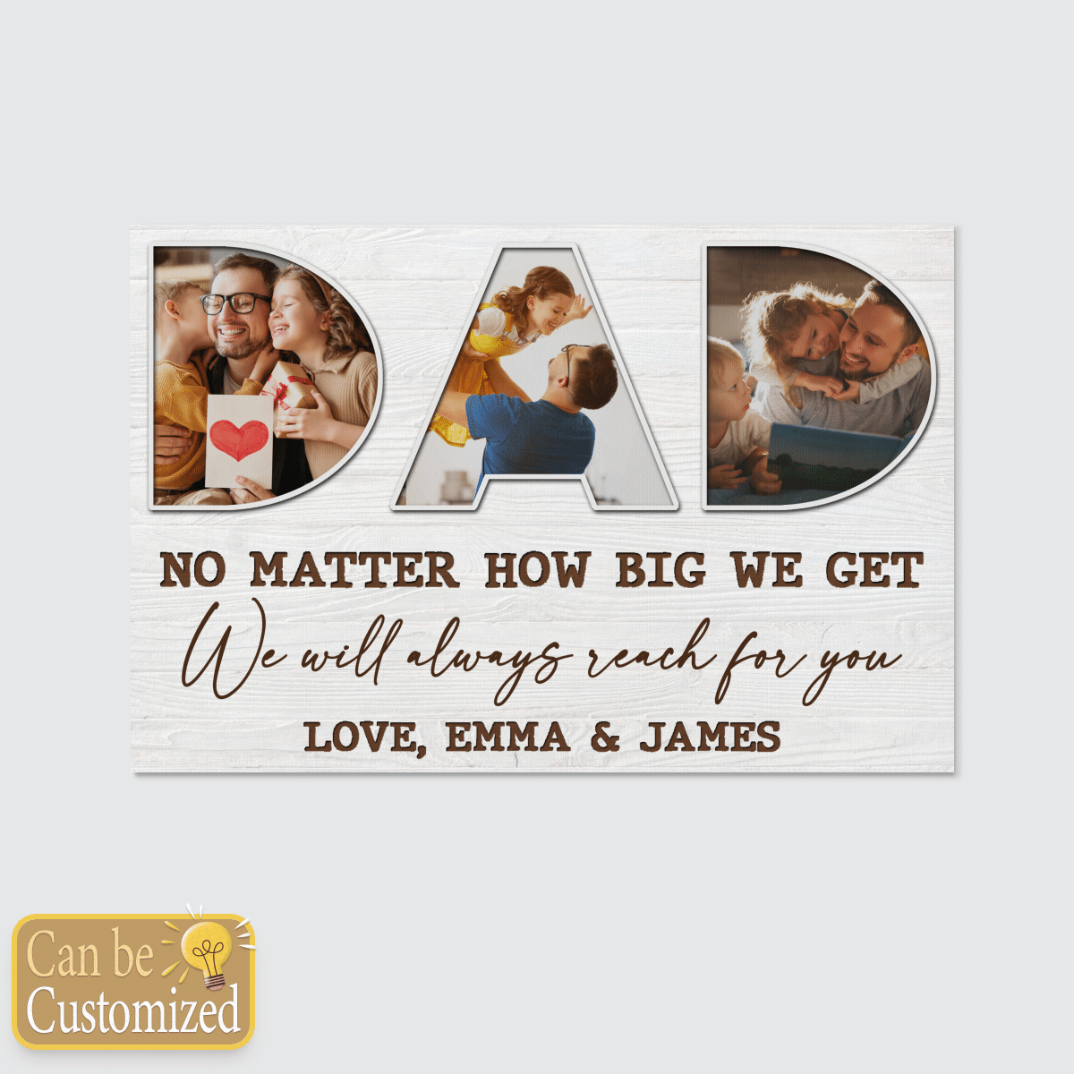 DAD Custom Photo Canvas Gifts For Father
