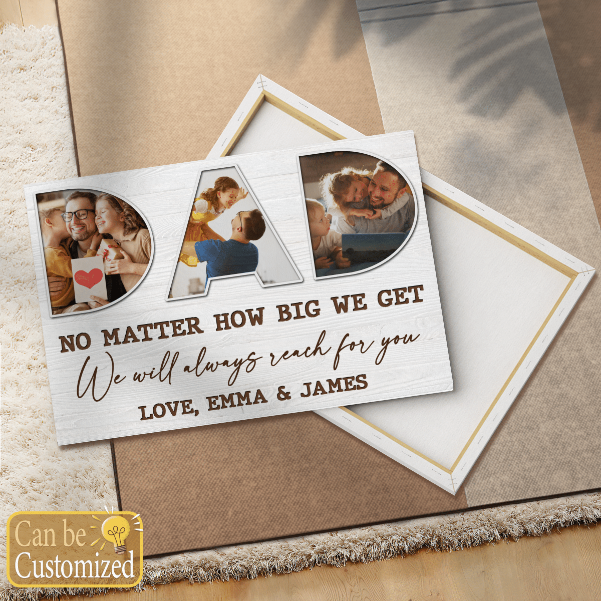 DAD Custom Photo Canvas Gifts For Father